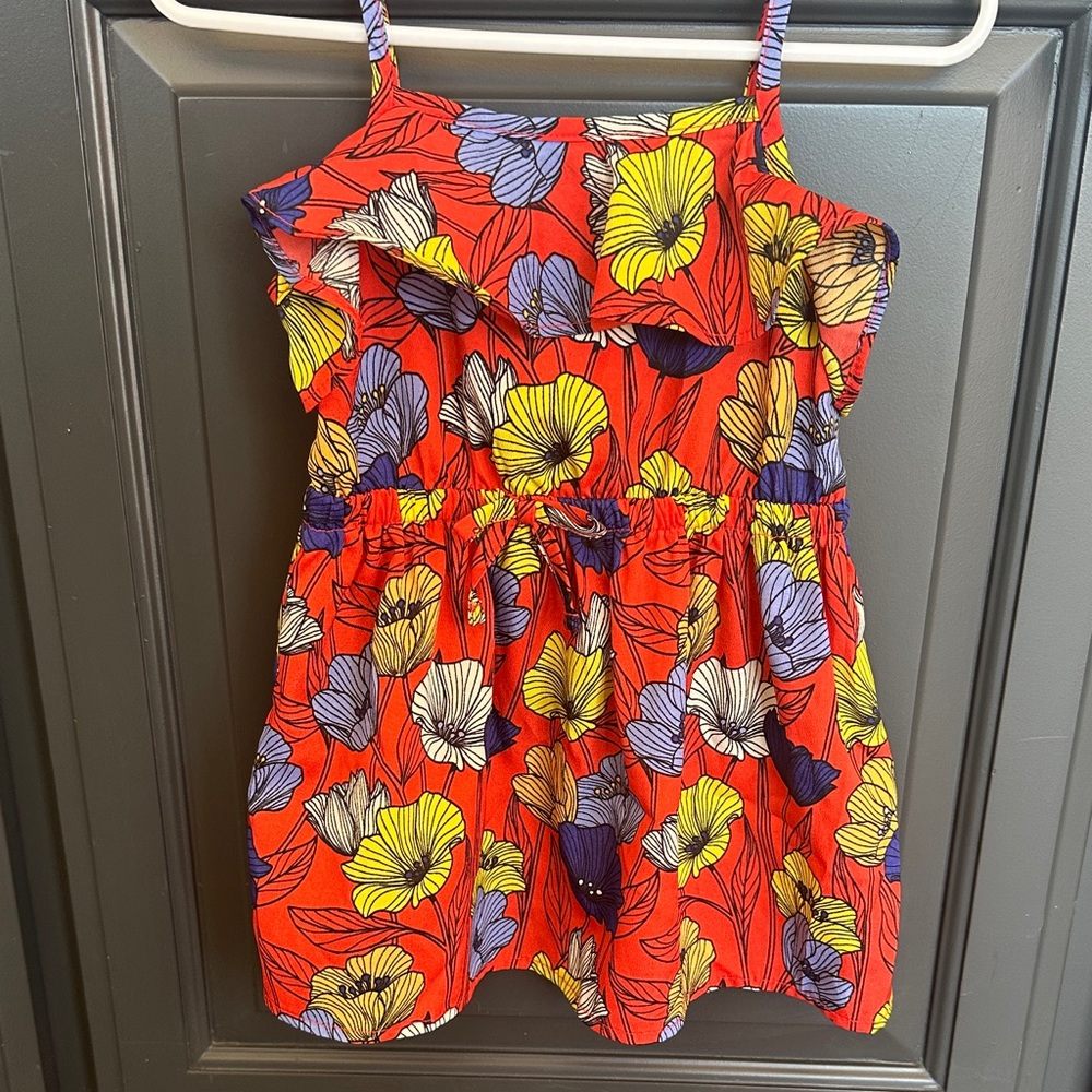 Cherokee Kids Floral Dress - Red, Yellow, Blue